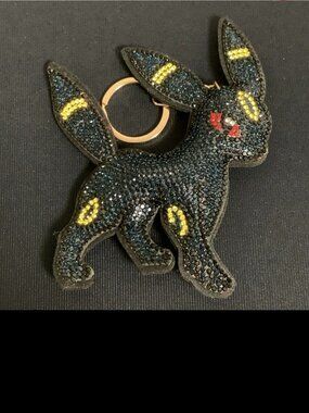 Umbreon Pokemon Rhinestone Plush 3D Doll Bag Charm Keychain Japan Exclusive